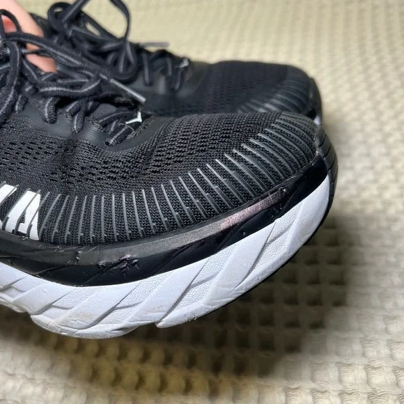 Hoka One One Bondi 7 Black White Running Shoes Womens 8.5 1110519 BWHT - Picture 7 of 10